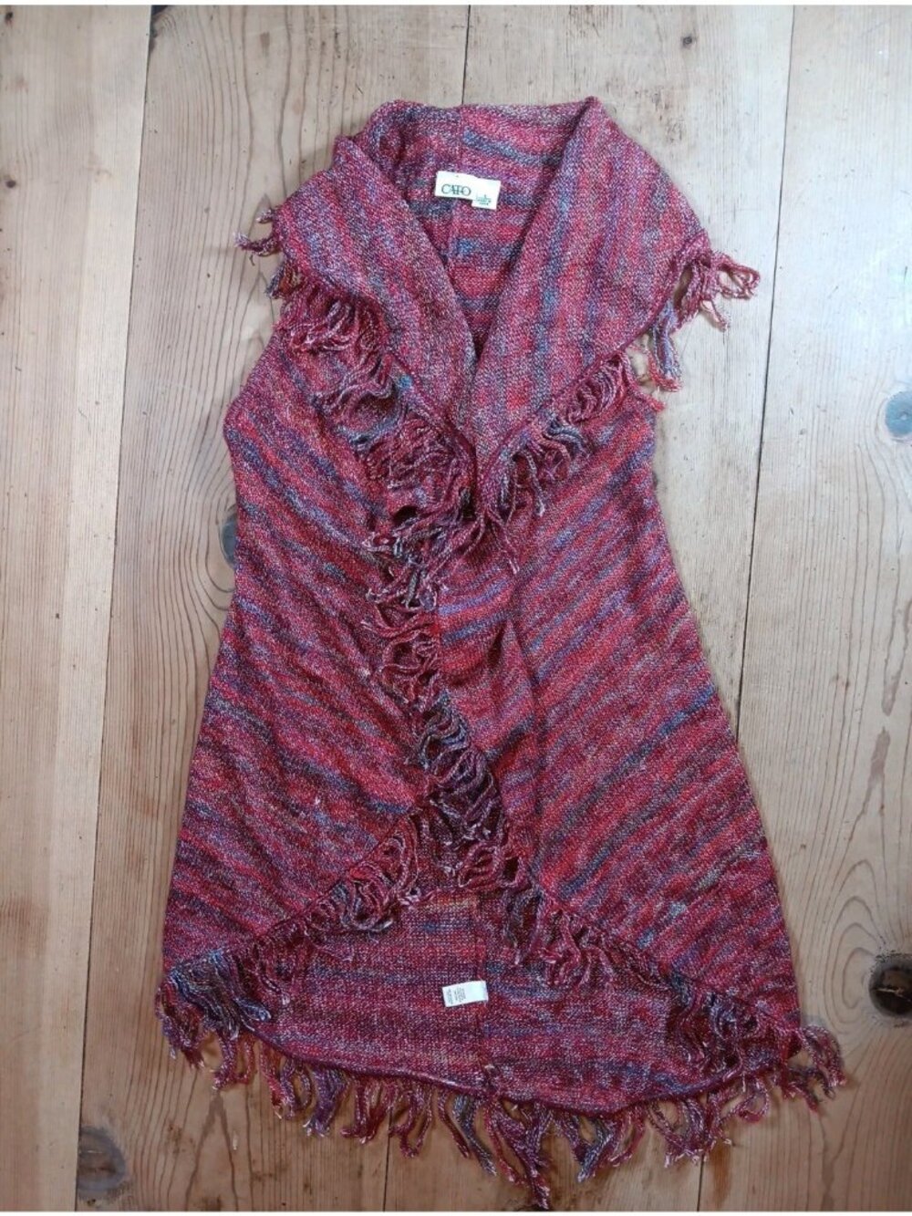 Cato Women S Sleeveless Sweater Cardigan Open Front Fringe Heather Western Boho